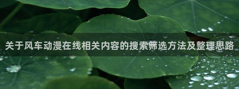 免费韩漫在线阅读:关于风车动漫在线相关内容的搜索筛选方法及整理思路配图
