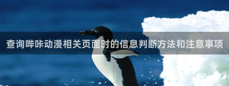 韩漫中文漫画在线：查询哔咔动漫相关页面时的信息判断方法和注意事项配图